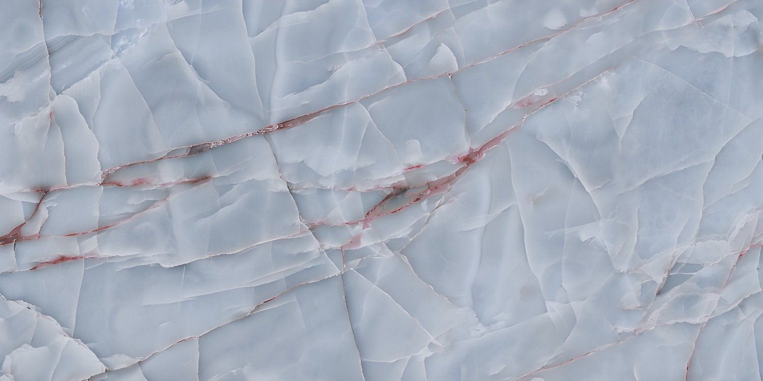 Pale Blue Onyx with Reddish Pink Veins
