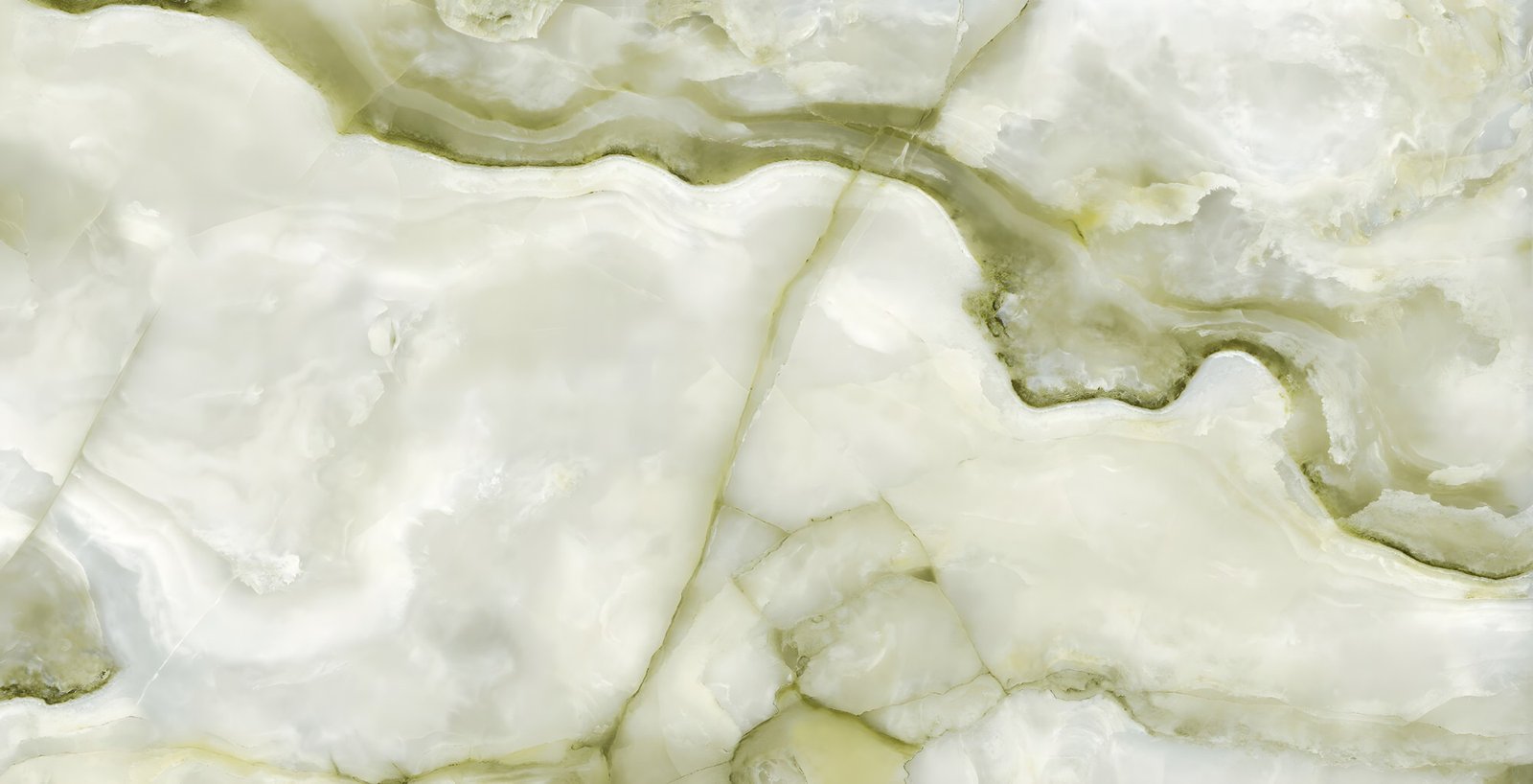 Pale Green and White Natural Onyx Stone Slab