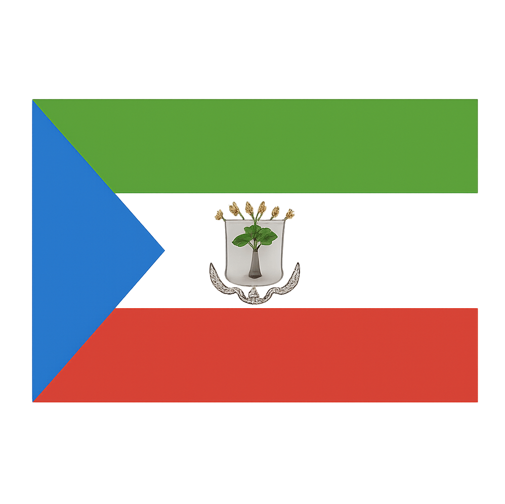 Plain Equatorial Guinea Flag Icon Transparent Background