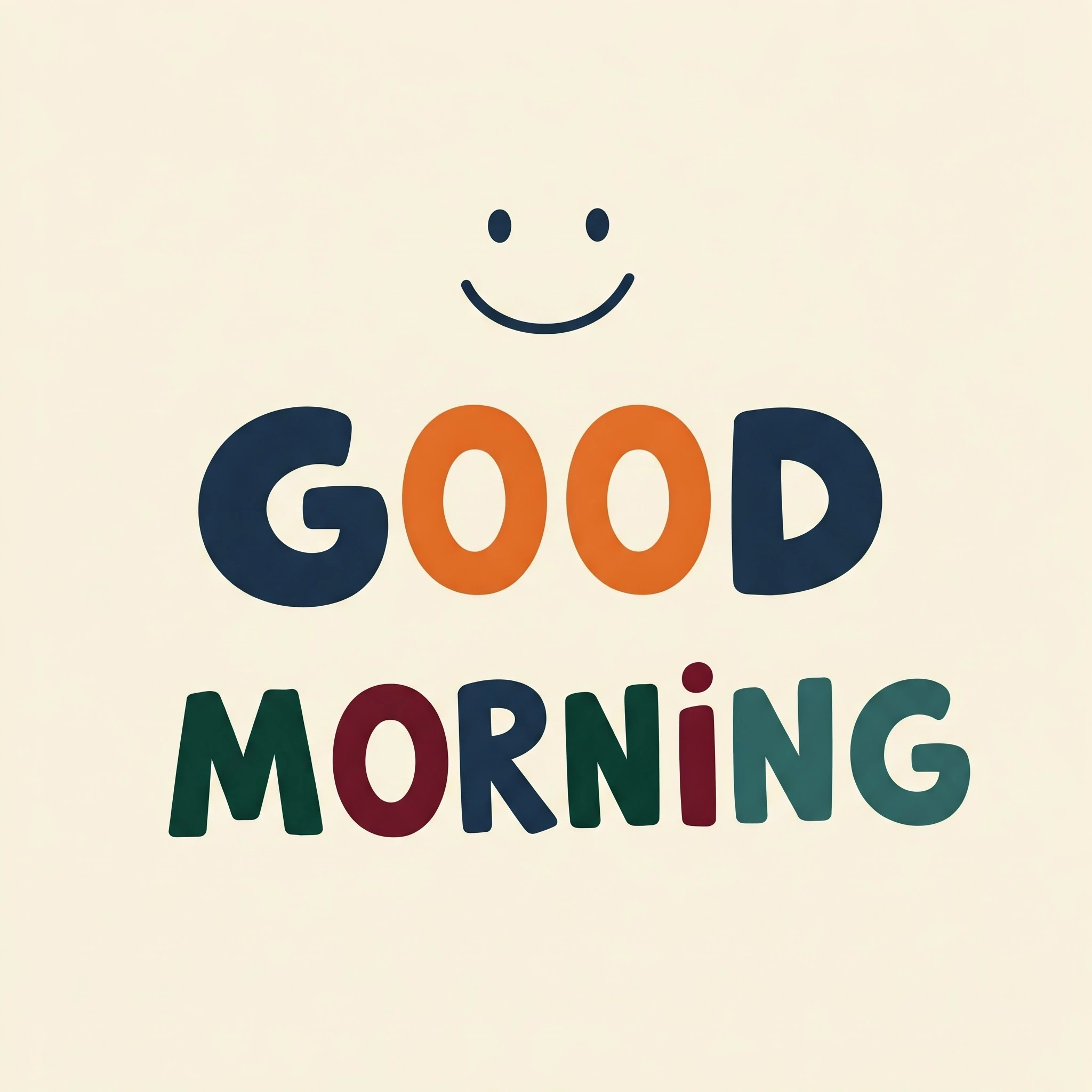 Playful Handwritten Good Morning Concept with Smiley for Greetings