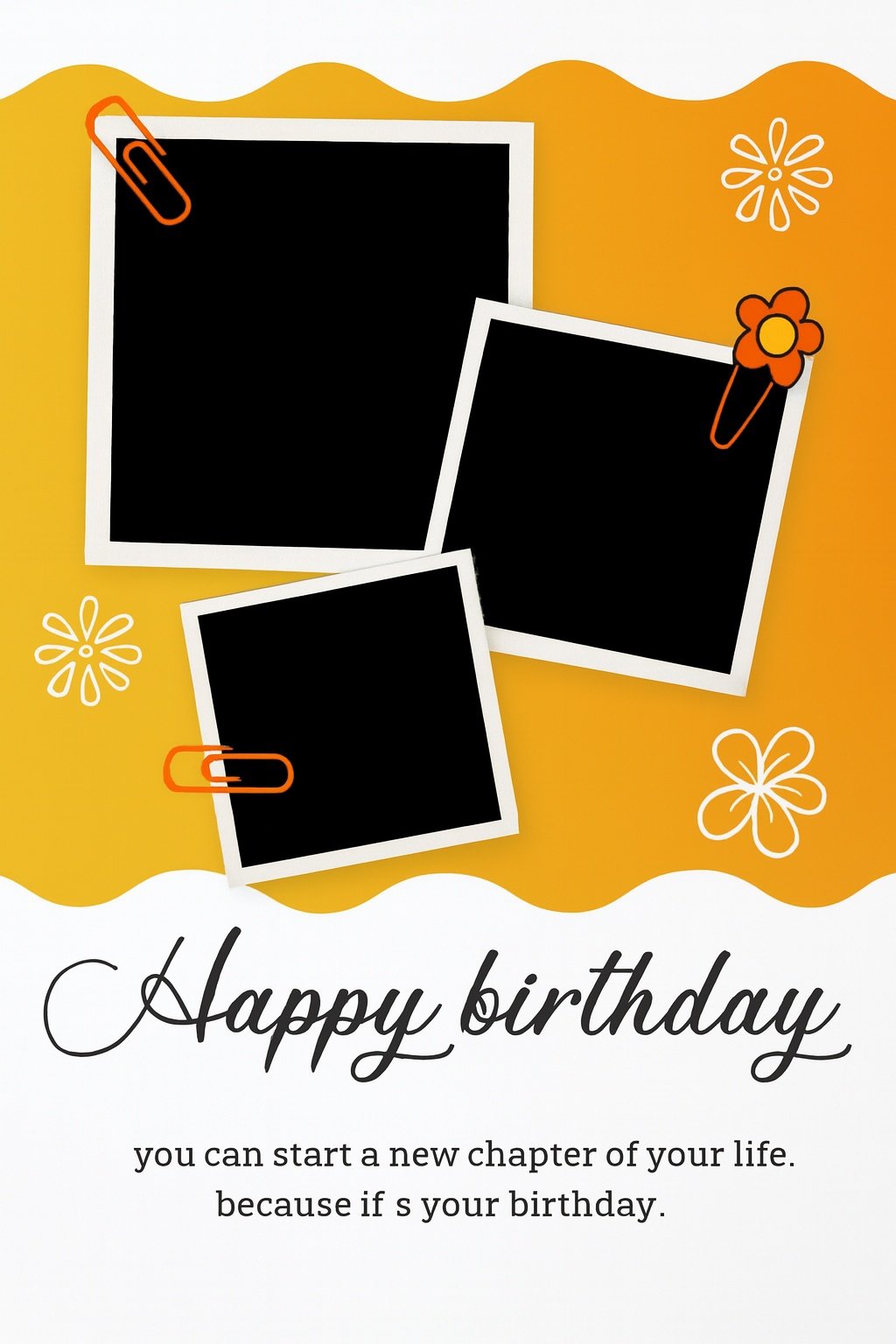Playful Yellow Scrapbook Happy Birthday Template