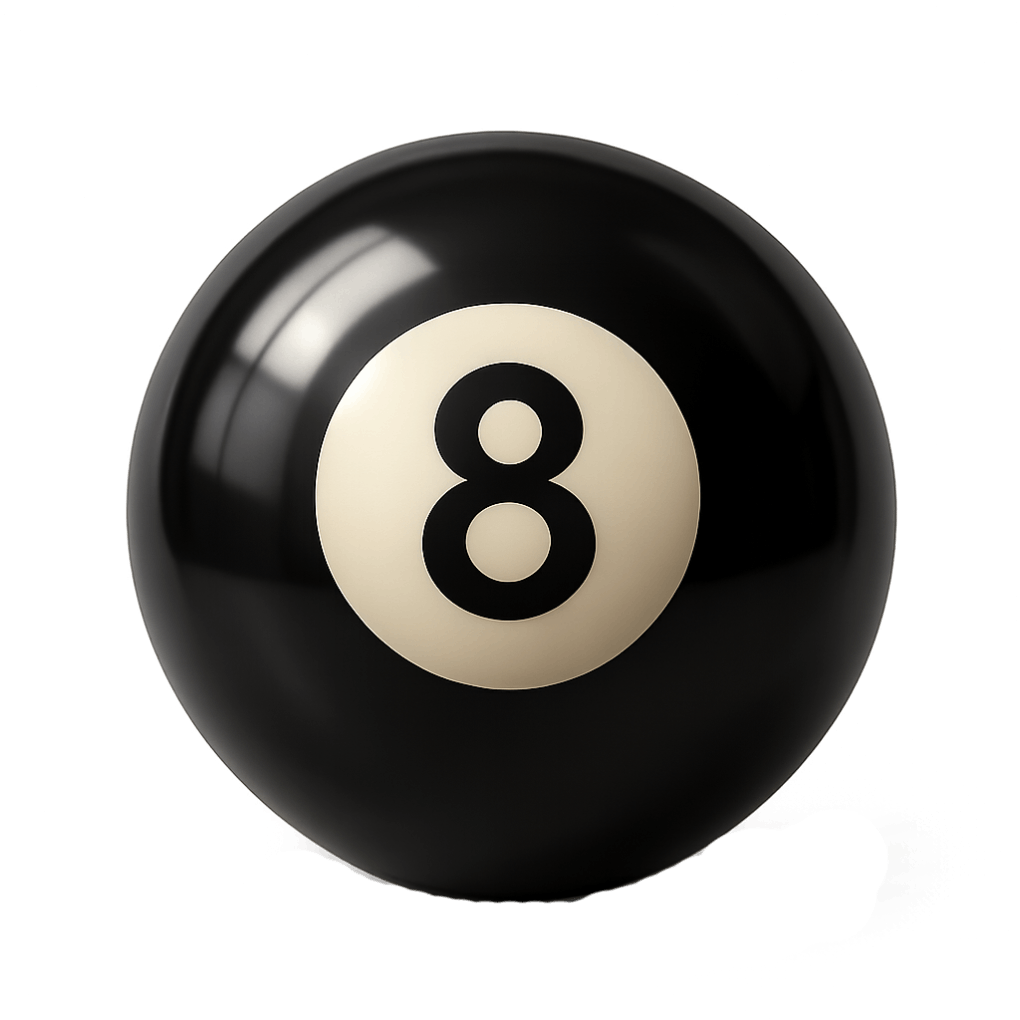 Professional Glossy Black Number Eight Ball