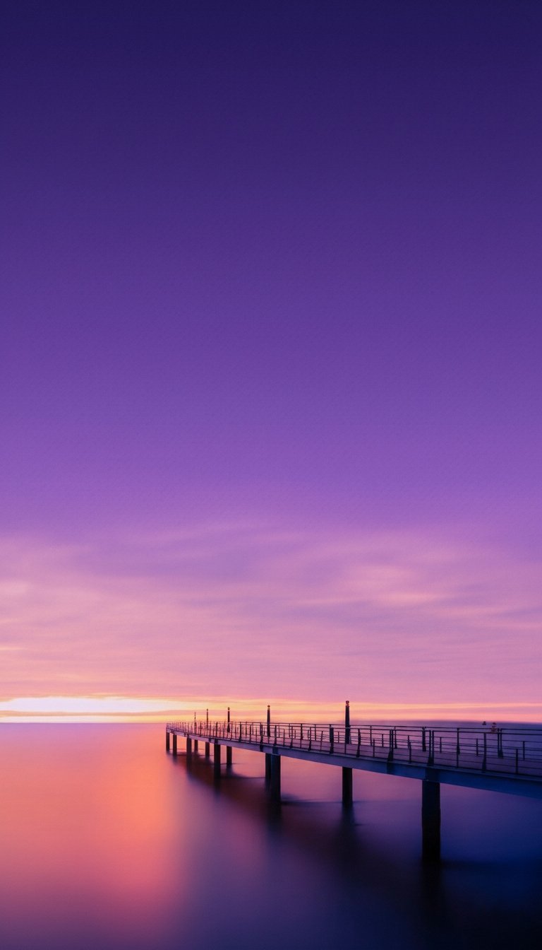 Purple Sunset Pier Long Exposure Mobile Wallpaper