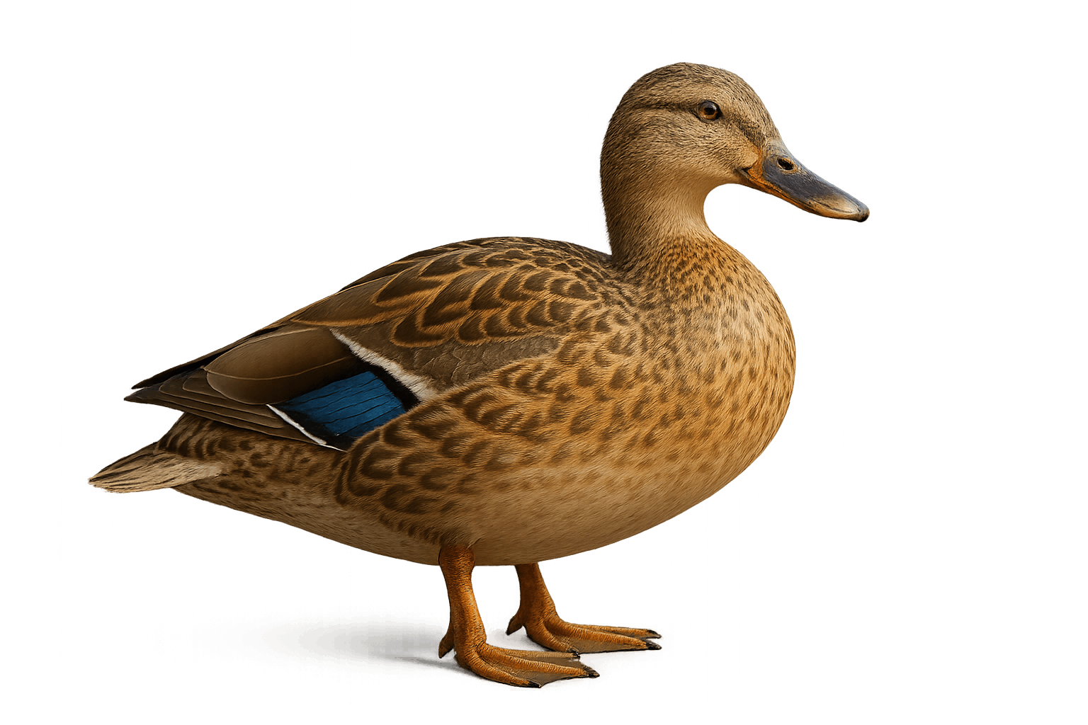 Realistic Female Mallard Hen Standing Profile