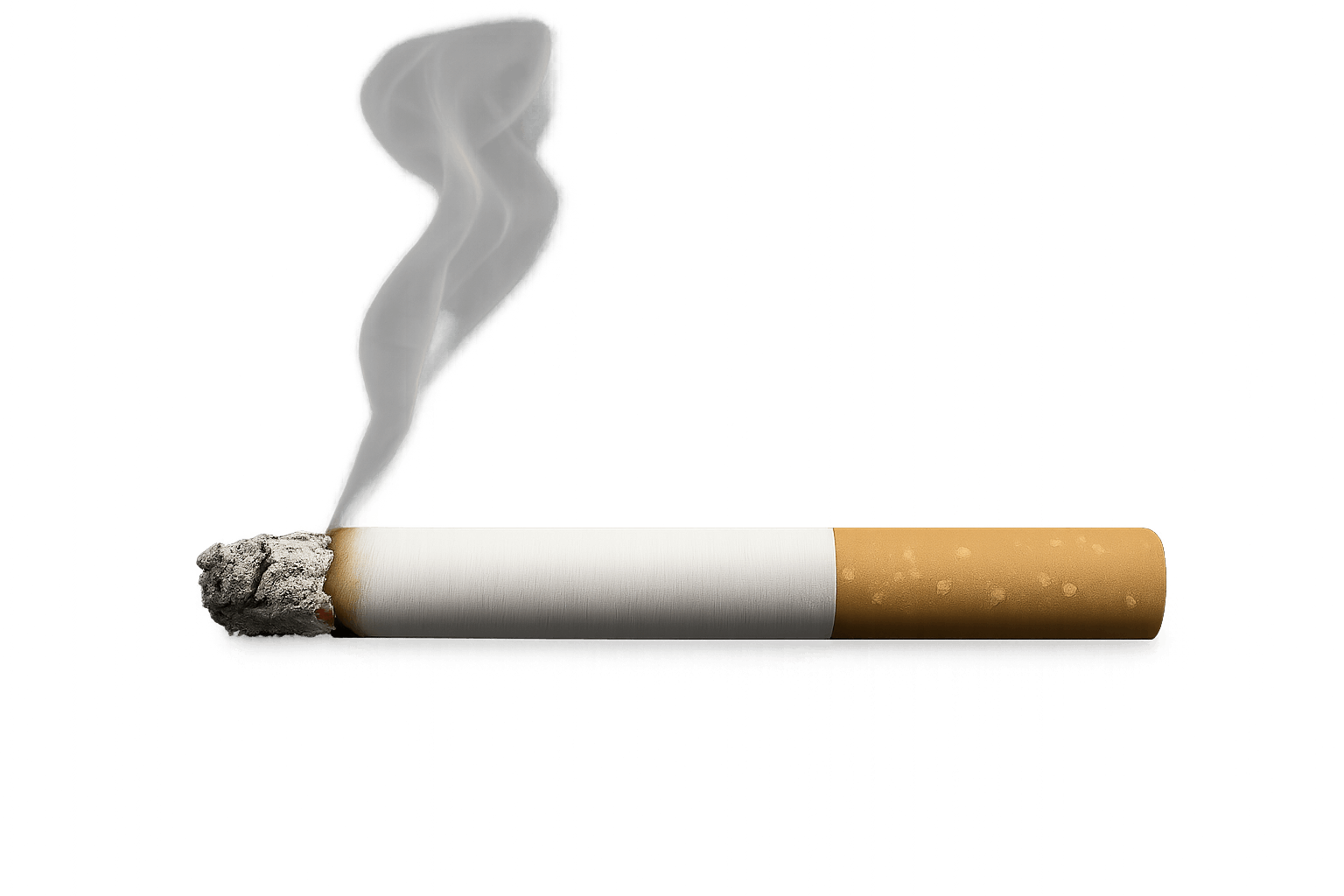 Realistic Smoldering Cigarette with Rising Smoke Trail