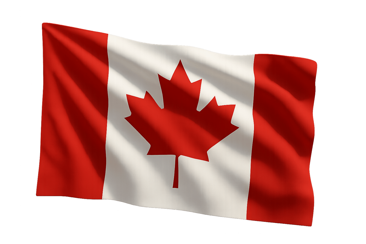 Realistic Waving National Flag of Canada Fabric