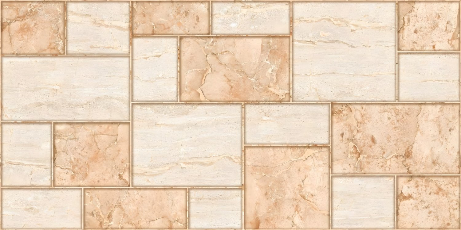 Rectangular Beige Travertine Wall Tile Pattern
