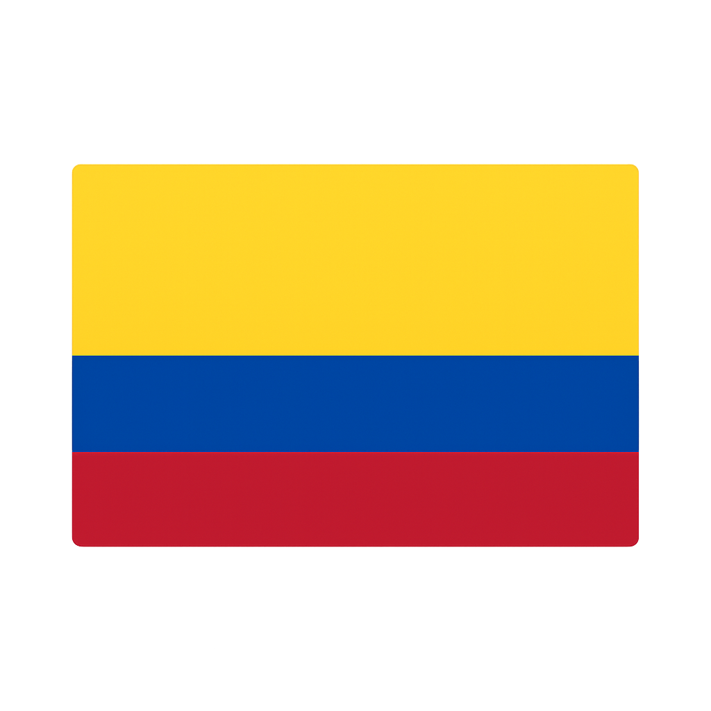 Rectangular Colombian Flag, Transparent Background.