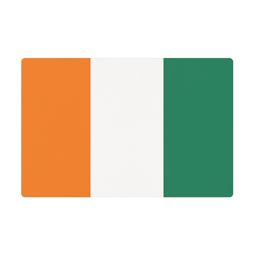 Rectangular Côte d'Ivoire Flag, Transparent Background.