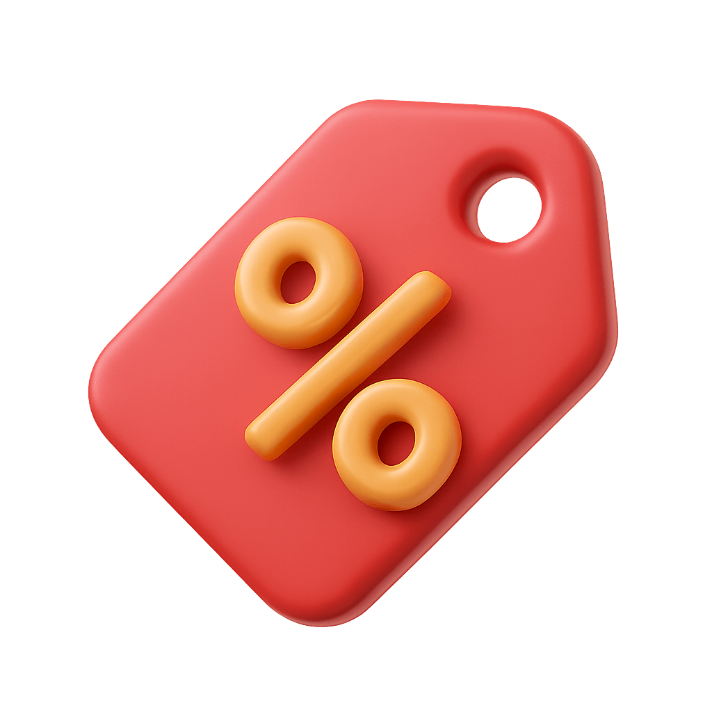 Red 3D Discount Price Tag Percent