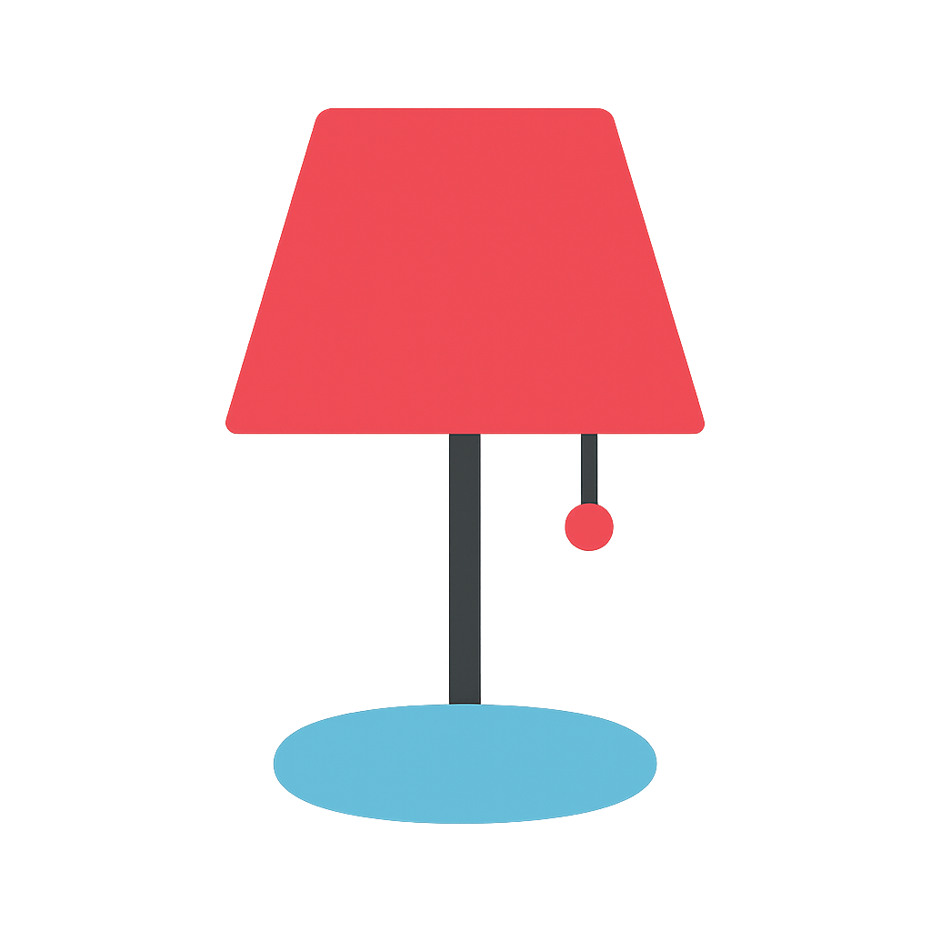 Red Shade Table Lamp Icon Transparent Background