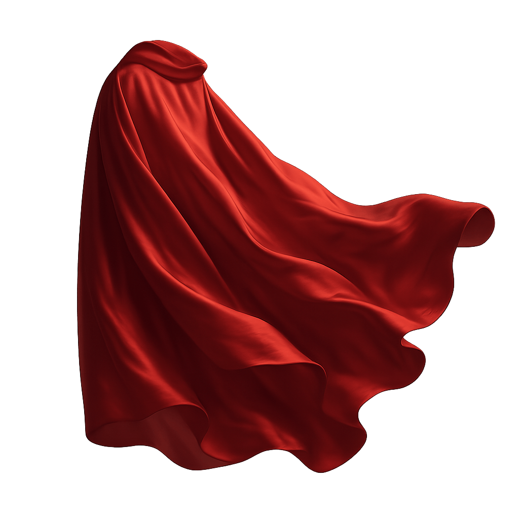 Red Superhero Cape Flowing Wind Transparent Background