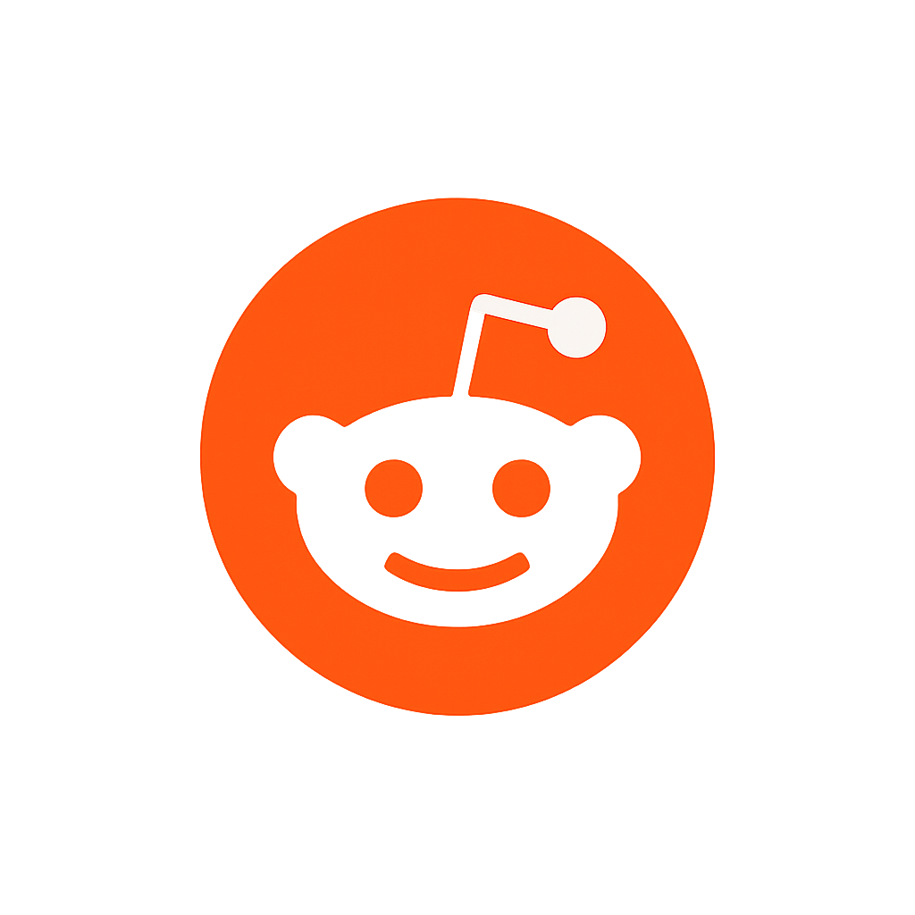 Reddit Snoo Logo on Orange Circle