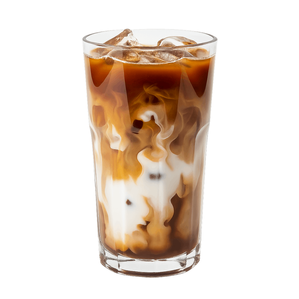 Refreshing Iced Coffee With Swirling Milk