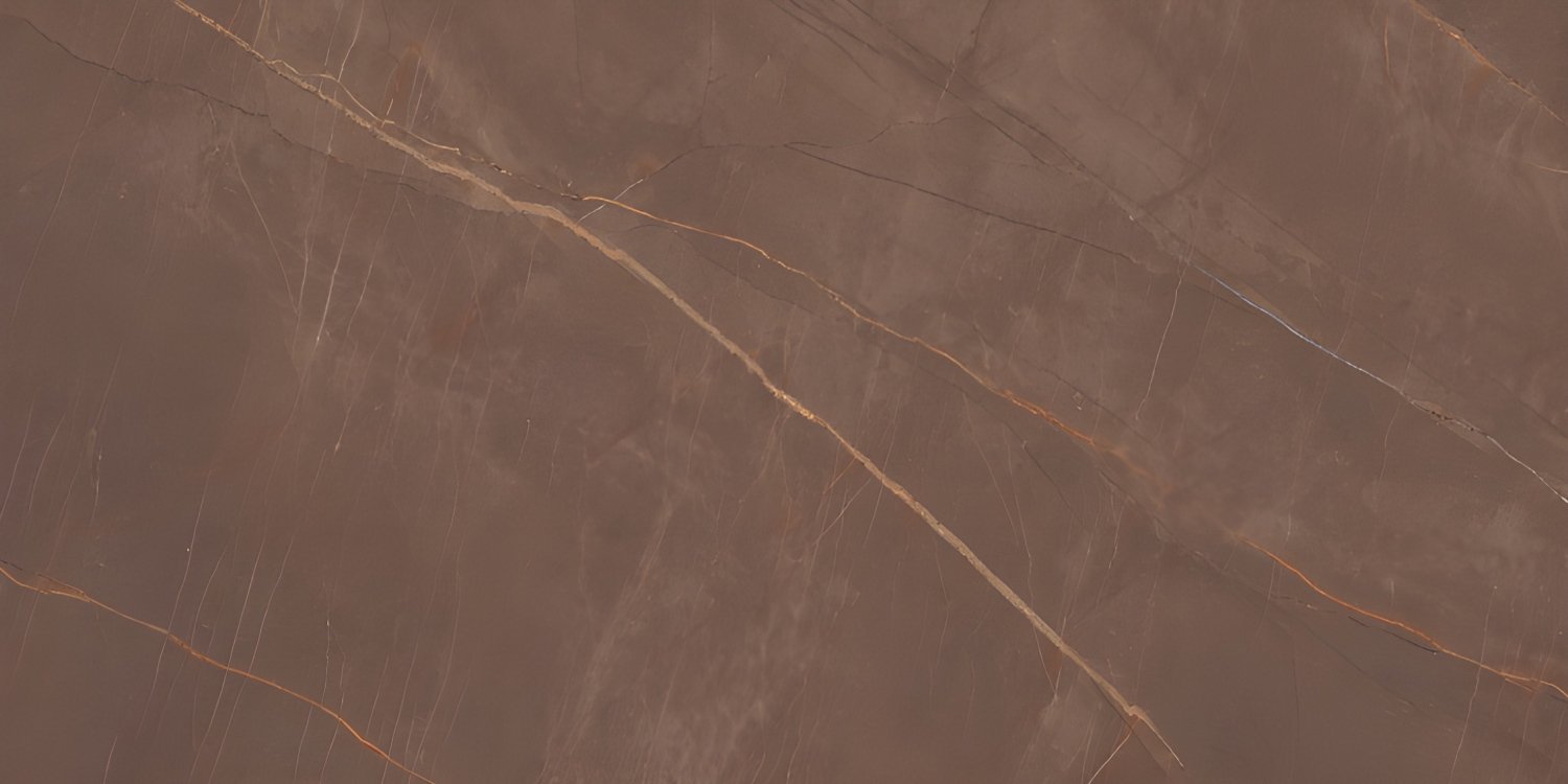 Rich Brown Marble Single Gold Vein