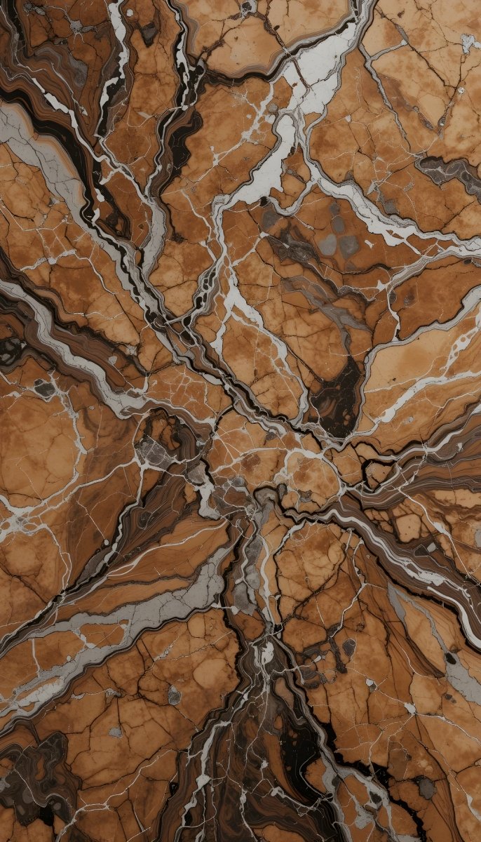 Rich Brown Marble Texture with Dramatic Veins