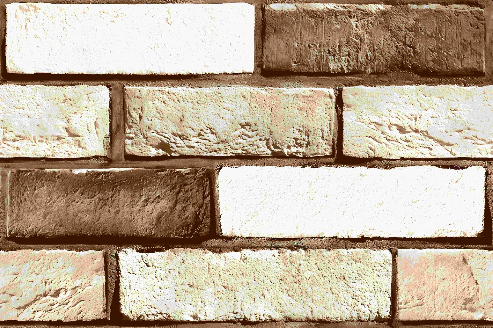 Rough Rustic Brown and White Brick Wall Tile