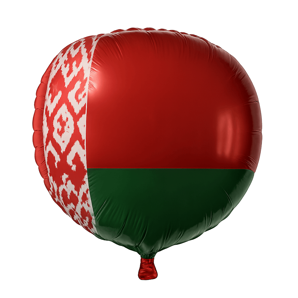 Round Balloon of Belarus Flag, Transparent Background