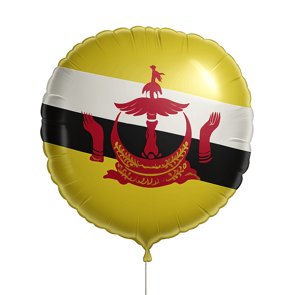 Round Brunei Flag Balloon Transparent Background