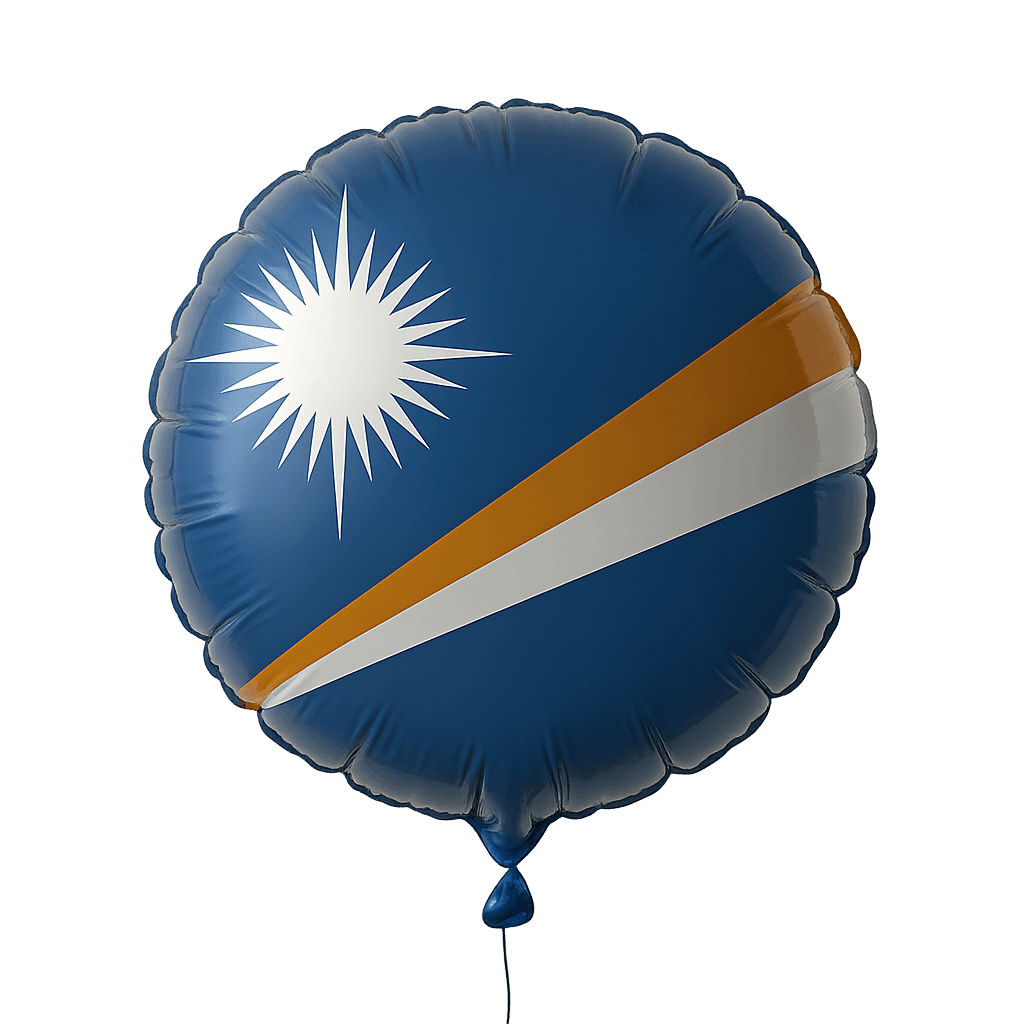 Round Foil Balloon Marshall Islands Flag, Transparent Background