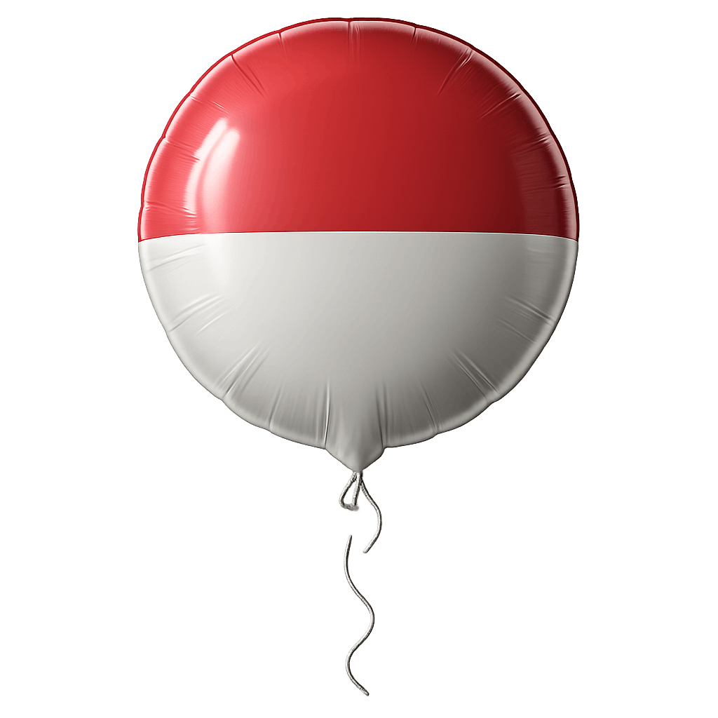Round Foil Indonesia/Monaco Balloon Transparent Background