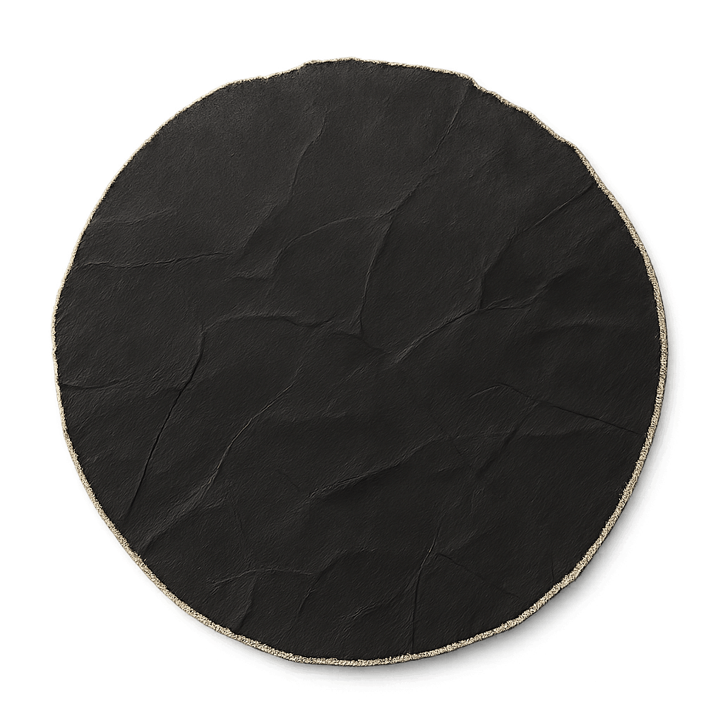 Round Textured Black Slate Serving Plate