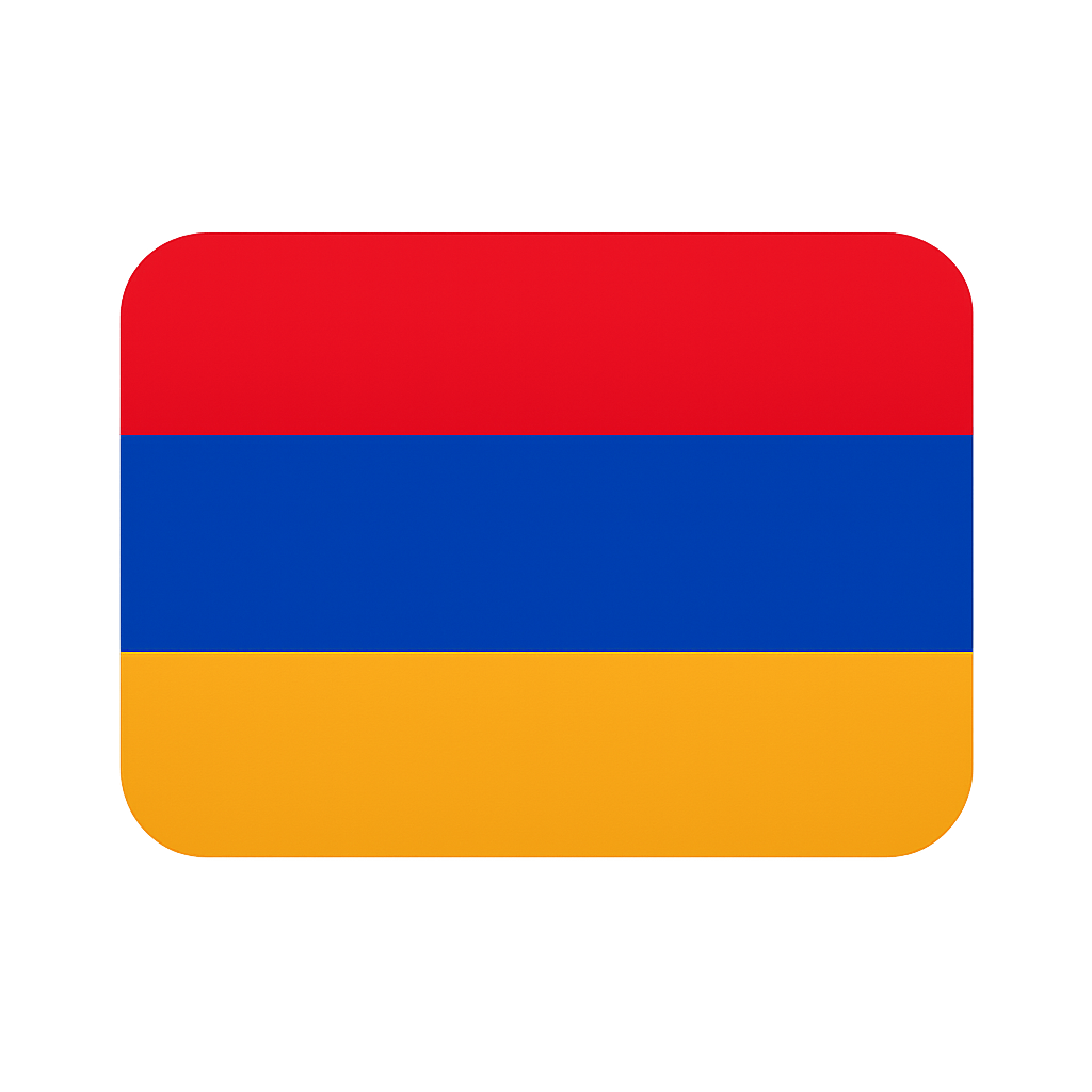 Rounded Armenia Flag Icon transparent background