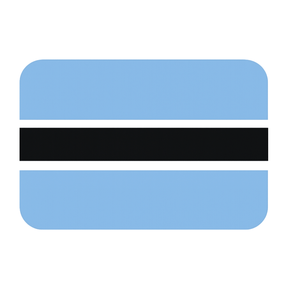 Rounded Botswana Flag Icon Transparent Background