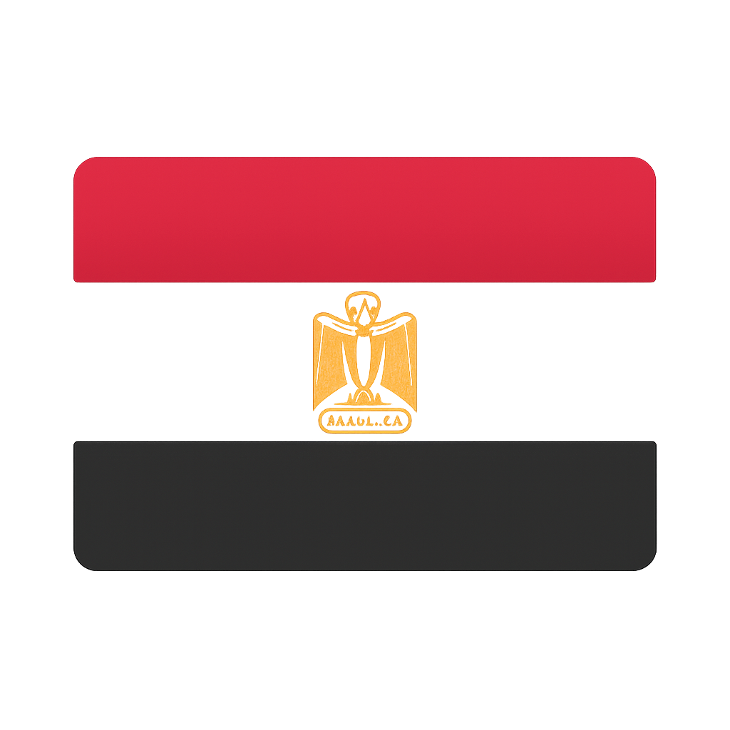 Rounded Corner Egypt Flag Icon Transparent Background