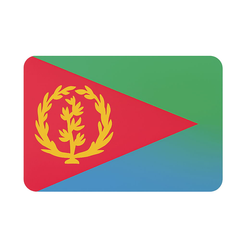 Rounded Corner Eritrea Flag Icon Transparent Background