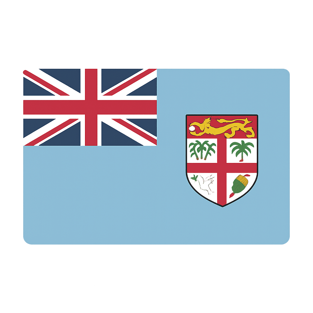 Rounded Corner Fiji Flag Icon Transparent Background