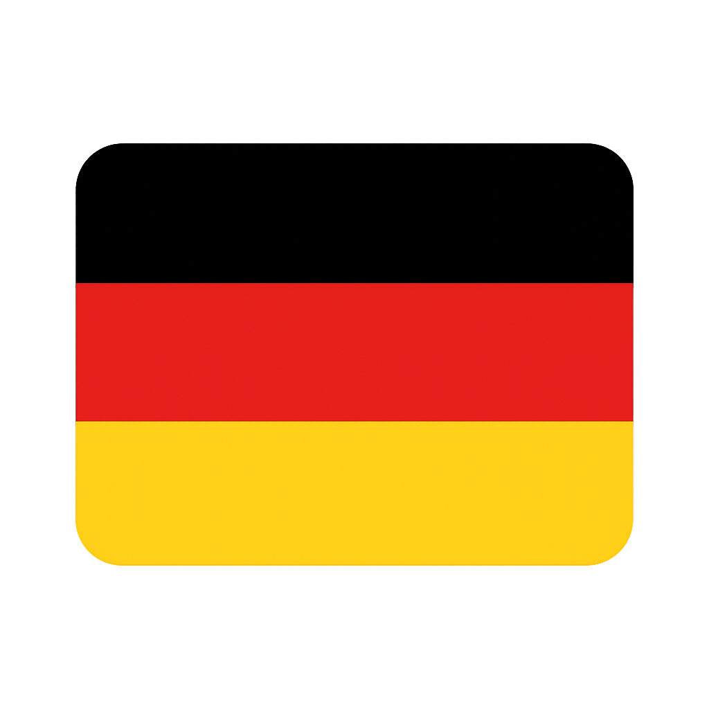 Rounded German Flag Icon on Transparent Background