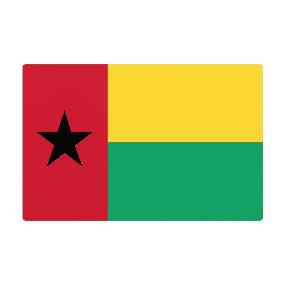 Rounded Guinea-Bissau Flag Icon Transparent Background