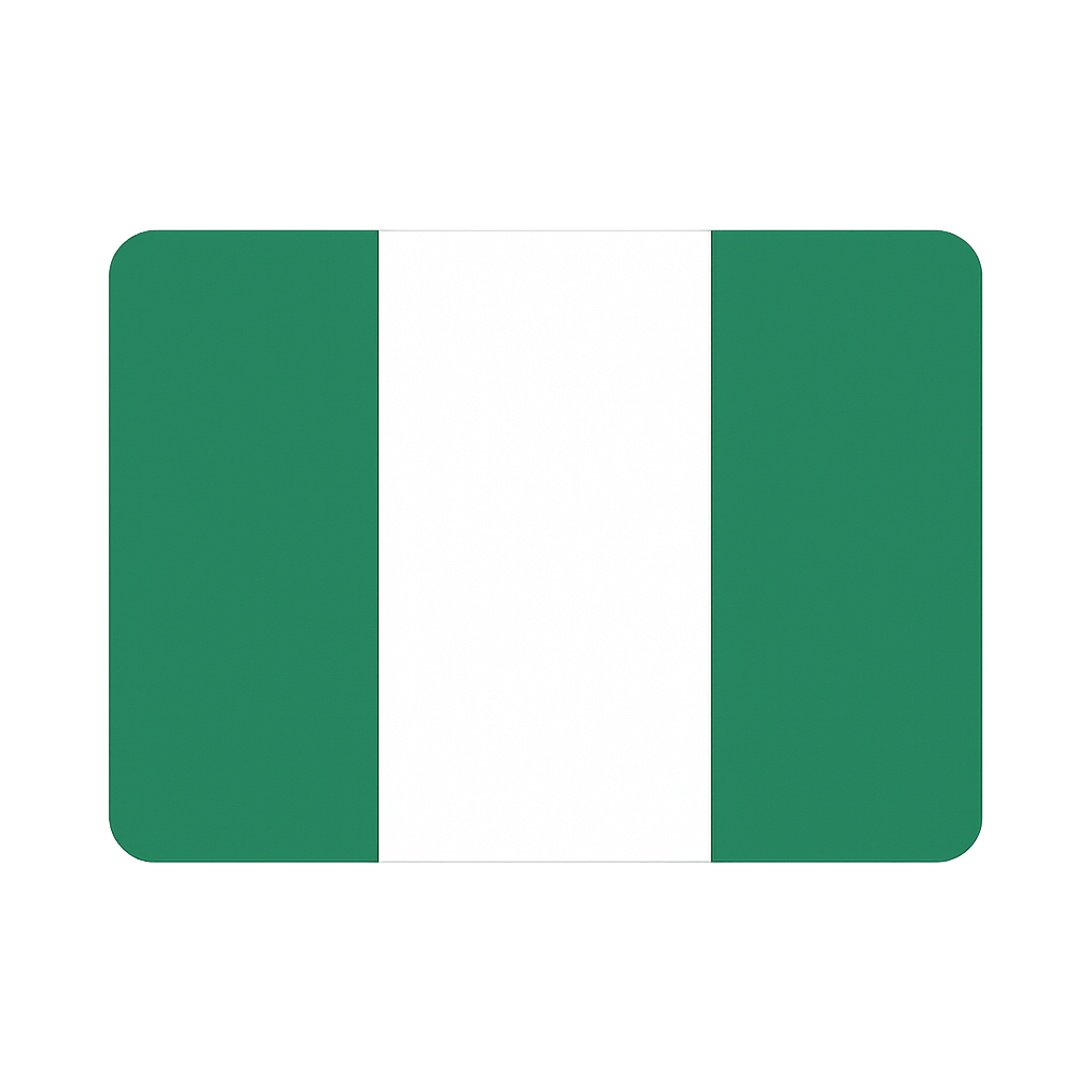 Rounded Nigeria flag icon transparent background vector
