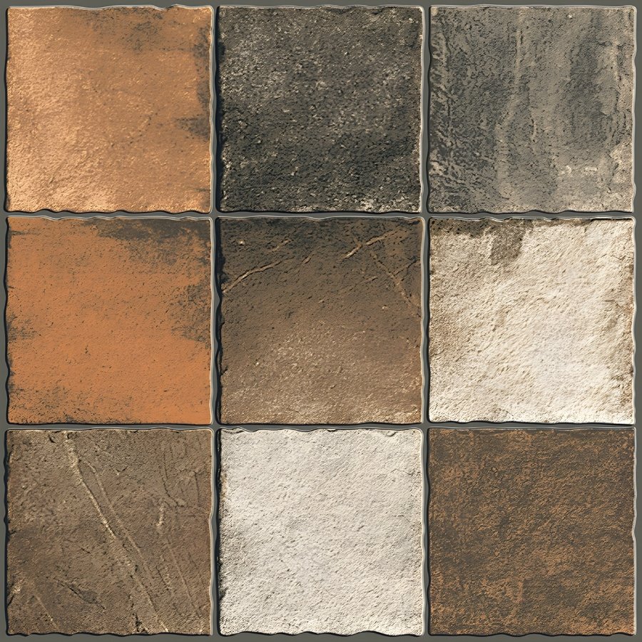 Rustic Mixed Color Square Stone Parking Tile