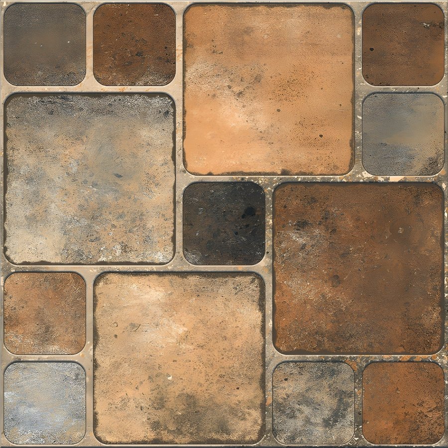 Rustic Mixed Stone Interlocking Parking Tile