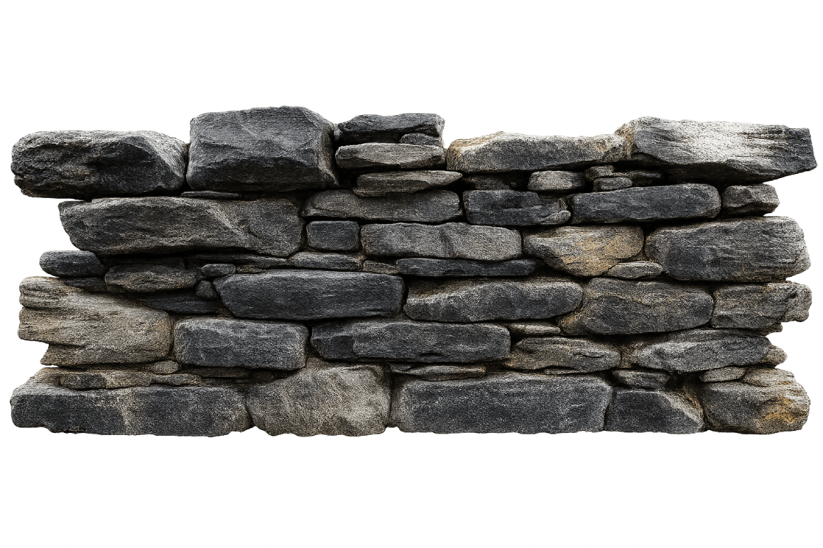 Rustic Stacked Stone Wall Transparent Background