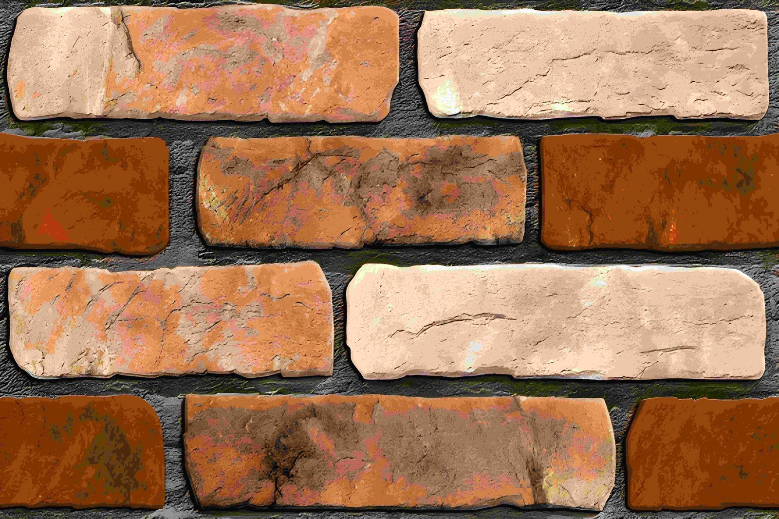 Rustic Terracotta Stone Effect Brick Wall Tile