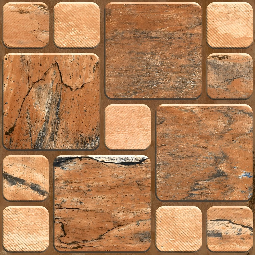 Rustic Wood Grain Interlocking Square Tile