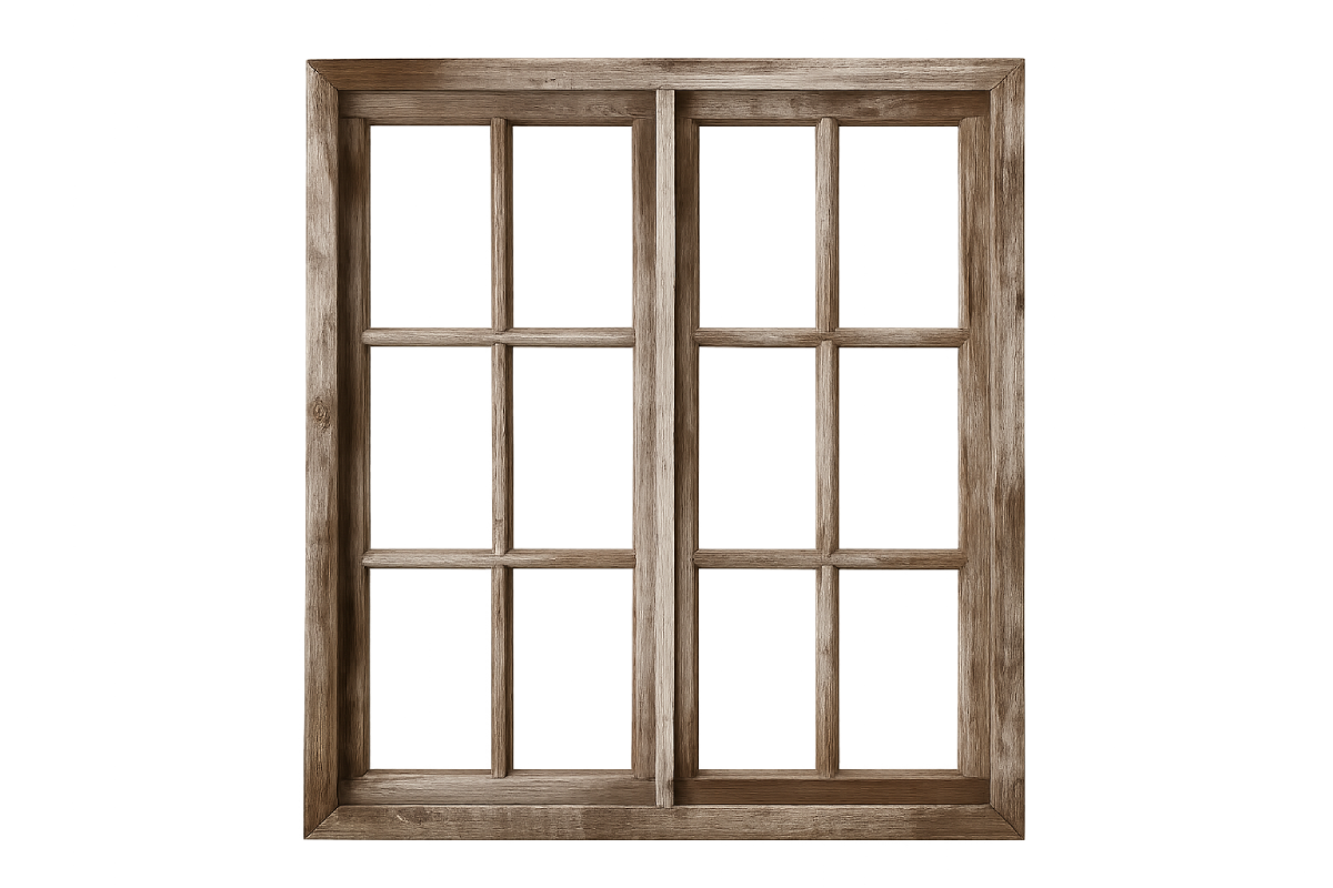 Rustic Wood Window Frame Transparent Background