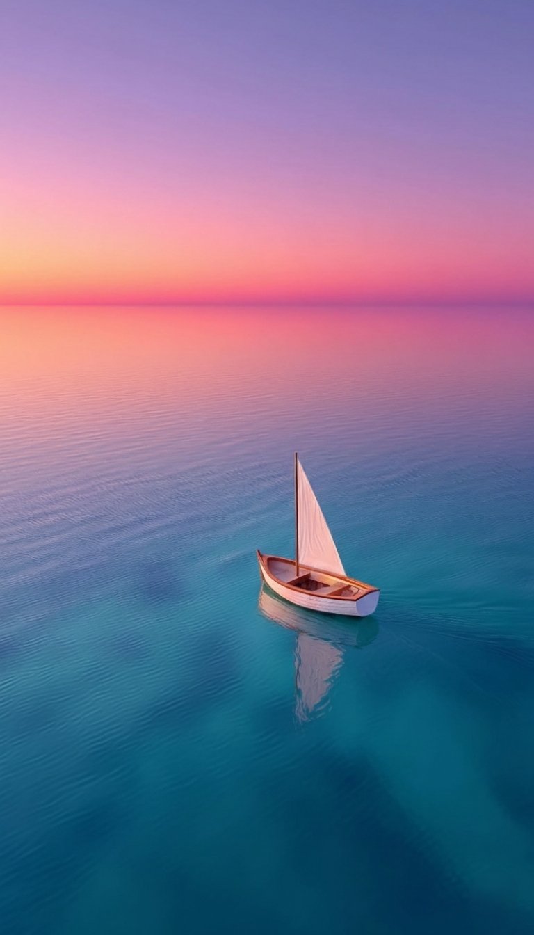 Sailboat Turquoise Water Sunset Mobile Wallpaper