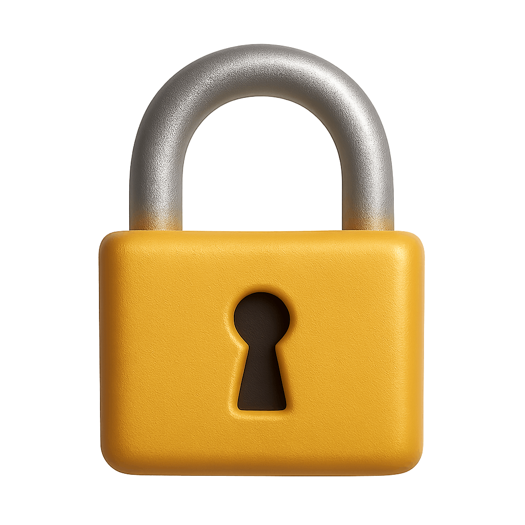 Secure Golden Padlock Isolated on a PNG for Digital Security Concepts