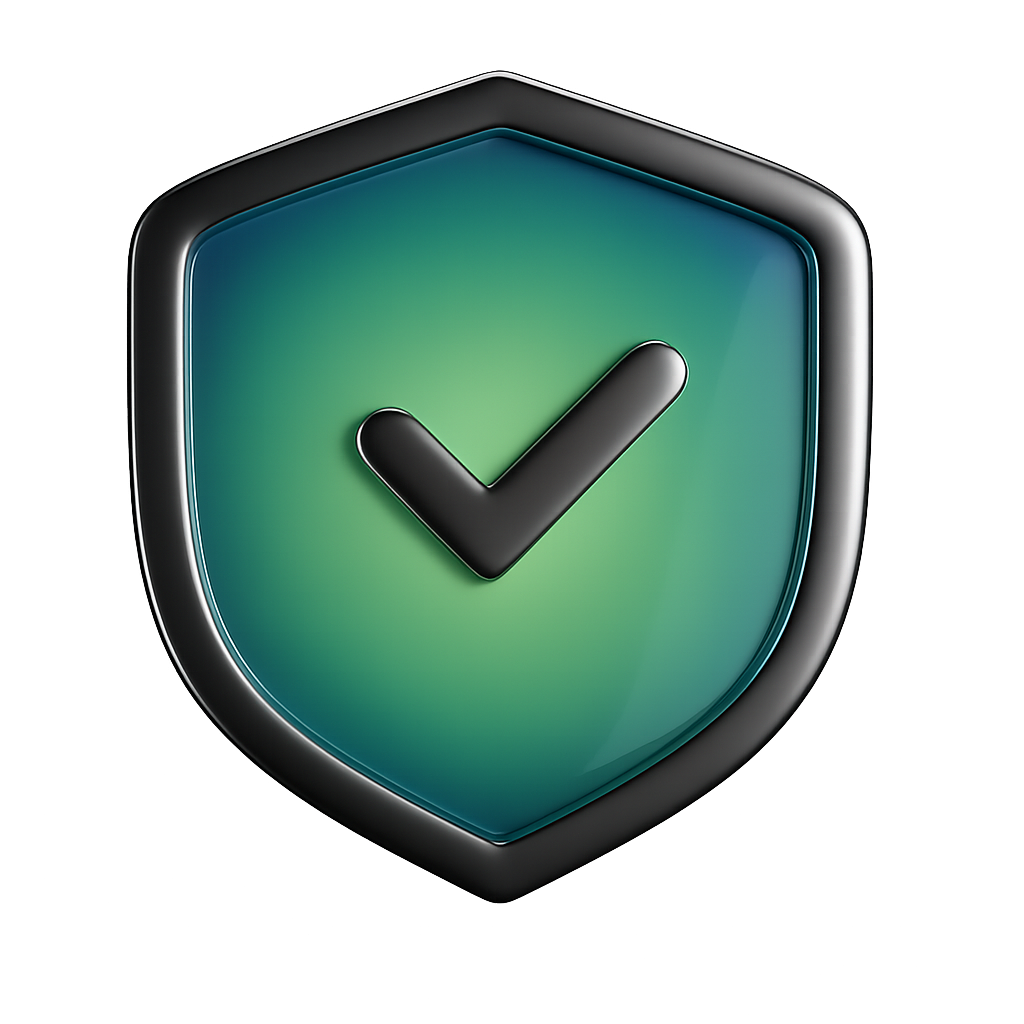 Secure Shield with Green Checkmark Representing Safety and Protection
