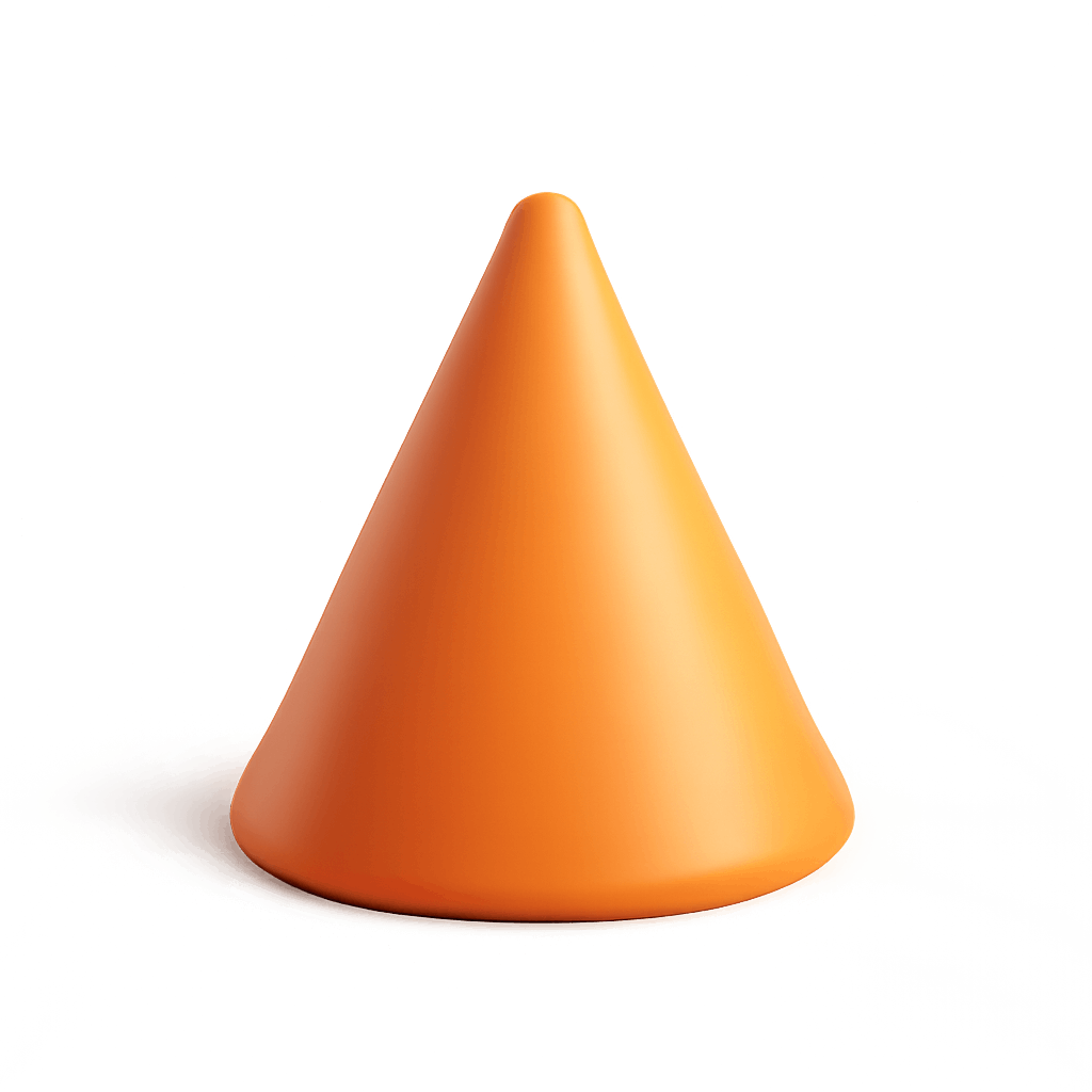 Simple 3D Orange Cone Traffic Element