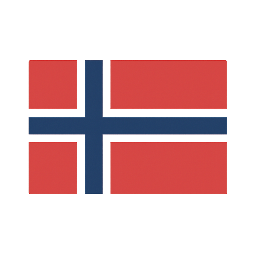 Simple flat Norway flag vector transparent background
