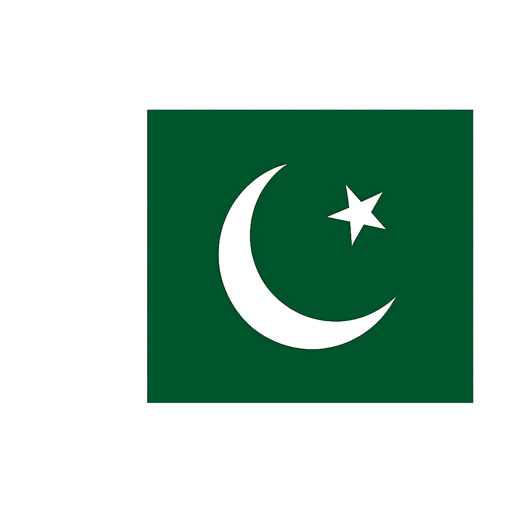 Simple Flat Pakistan Flag, transparent background