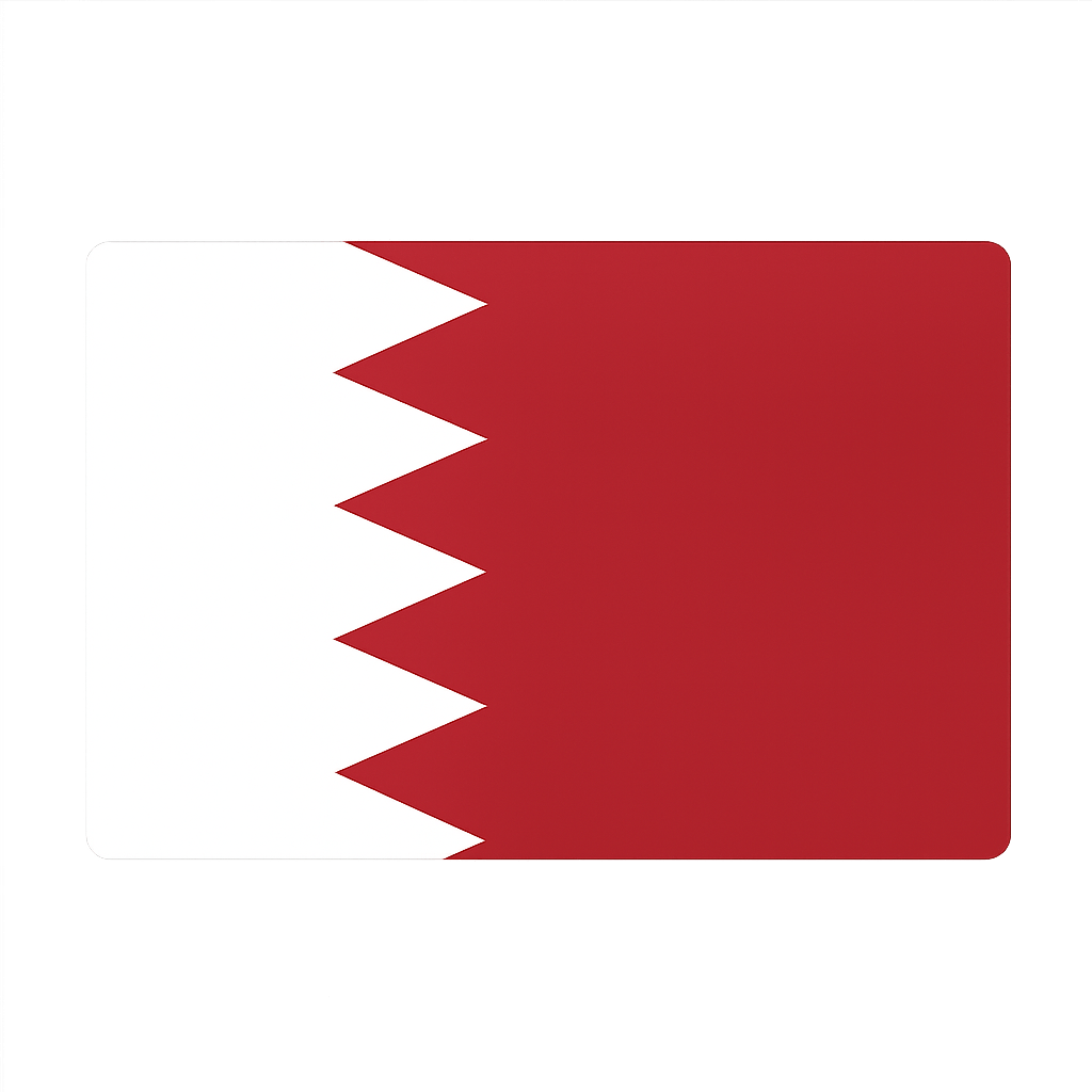 Simple Icon of Bahrain Flag, Transparent Background