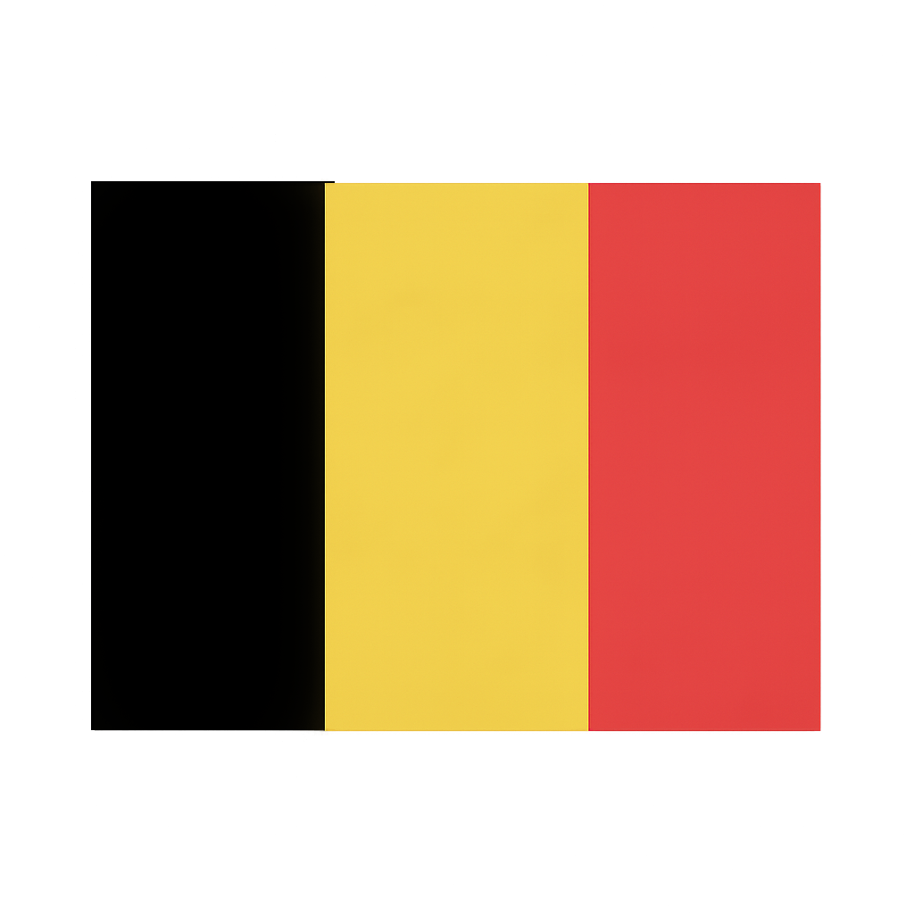 Simple Icon of Belgium Flag, Transparent Background