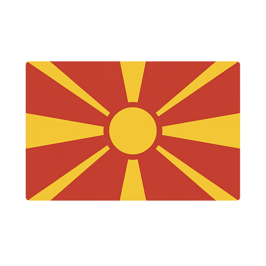 Simple North Macedonia flag rectangle transparent background