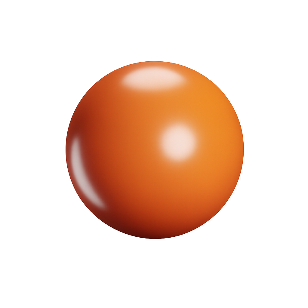 Simple Vibrant Orange Sphere on a Transparent Background